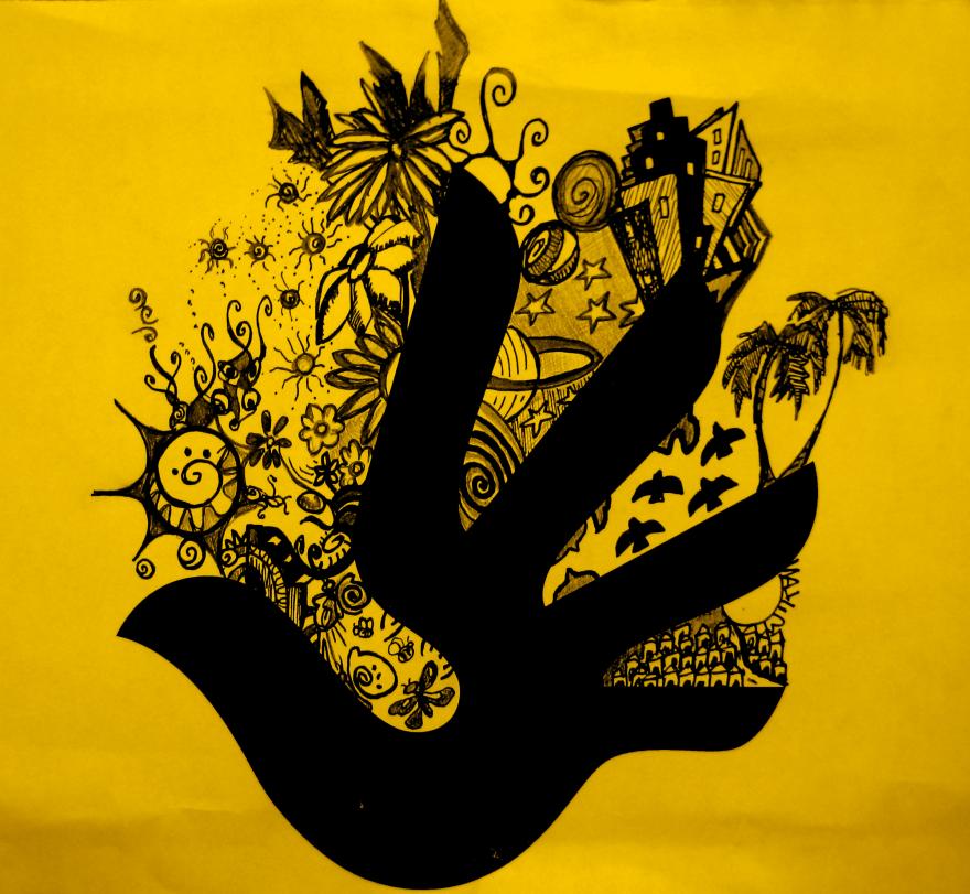 Human rights logo with Mikan Doodles II